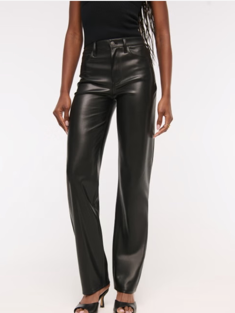 Abercrombie and Fitch The Skinny‎ High Rise Vegan Leather Black Pants